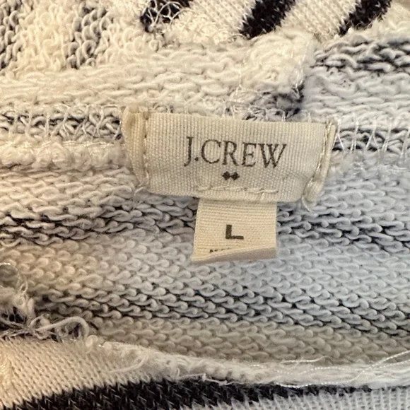 J. Crew Black & White Striped Knit Hoodie - Picture 2 of 2